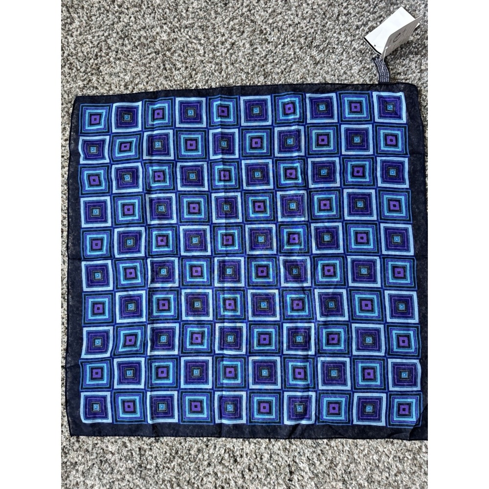 Blue And Purple Neckerchief‎ NWT New Old Stock 100% Poly Made In Korea 21"x21"